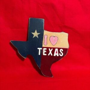 I Love Texas State Shaped Hanging Wall Decor Art Star Heart